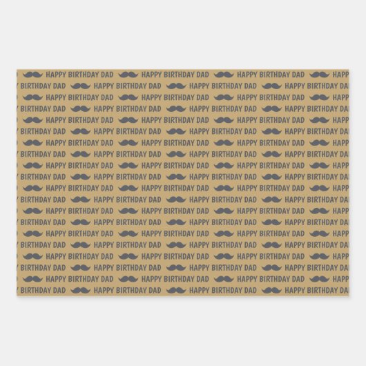 Vater Birthday Wrapping Paper Flat Sheet Set 3 Geschenkpapier Set (Vorderseite 3)