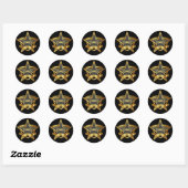 Vater Black and Gold Star Round Stickers (Blatt)