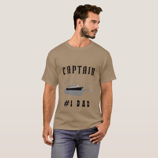 Vater Black Modern Daddy Vater Captain Khaki T-Shirt (Vorne ganz)