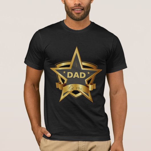 Vater Black und Gold Star T - Shirt (Vorderseite)
