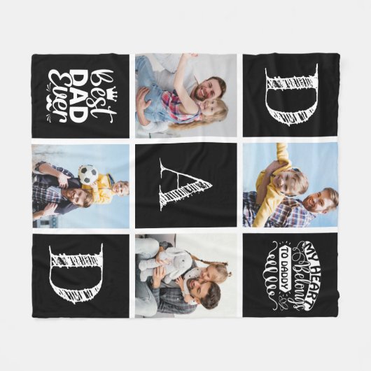 Vater Blanket Personalisiertes Geschenk für Männer Fleecedecke (Vorderseite (Horizontal))