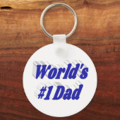 Vater blauer Text Schlüsselanhänger (Vorderseite)