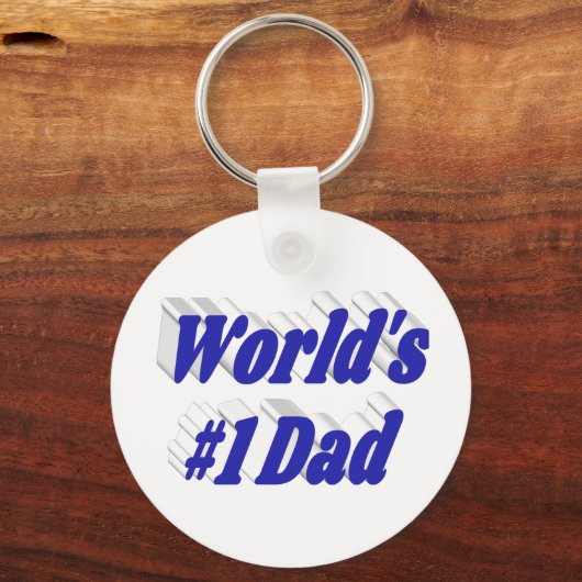 Vater blauer Text Schlüsselanhänger (Vorderseite)