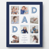 VATER Blue Letters Family Foto Collage Navy Frame Fotoplatte (Vorderseite)