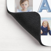 VATER Blue Letters Nine Family Foto Grid Collage Mousepad (Ecke)