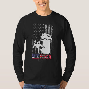 Vater Bod Merica US American Flag Fat Party trinke T-Shirt