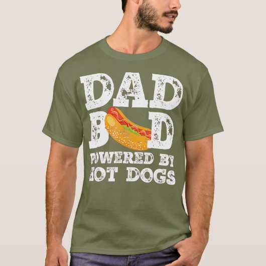 Vater-Bod mit Hot Dogs Vater Abbildung T-Shirt (Vorderseite)