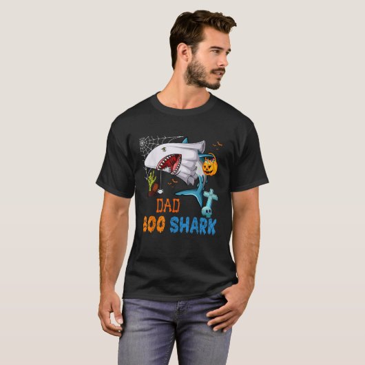 Vater Boo Shark Halloween Hai Kostüm Geist mit P T-Shirt (Vorne ganz)