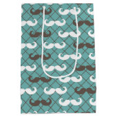 Vater Brown & Aquamarin Mustache Mittlere Geschenktüte (Rückseite)
