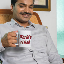 Vater burgundy Halbtext Jumbo-Tasse