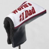Vater burgundy text golf headcover (3/4 Vorderseite)