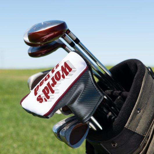 Vater burgundy text golf headcover (In Situ)