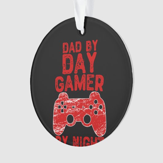 Vater by Day Gamer by Night - Videospiele Ornament (Vorderseite)