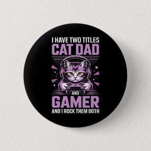 Vater Cat Gamer Lustig Gaming Vater Für Männer Ich Button