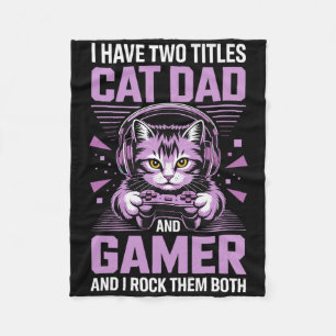 Vater Cat Gamer Lustig Gaming Vater Für Männer Ich Fleecedecke
