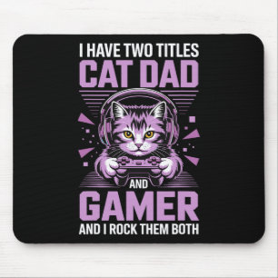 Vater Cat Gamer Lustiger Gaming-Vater Für Männer I Mousepad