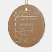 Vater Checklist Funny Happy Vathers Day Family Keramik Ornament (Links)