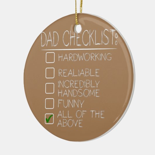 Vater Checklist Funny Happy Vathers Day Family Keramik Ornament (Links)