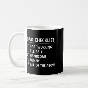 Vater-Checkliste Lustiger Vatertag Ehemann Vater-W Kaffeetasse