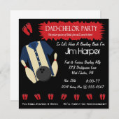 Vater-chelor Bowlings-Party Einladungen (Vorne/Hinten)