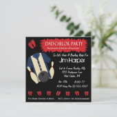 Vater-chelor Bowlings-Party Einladungen (Stehend Vorderseite)