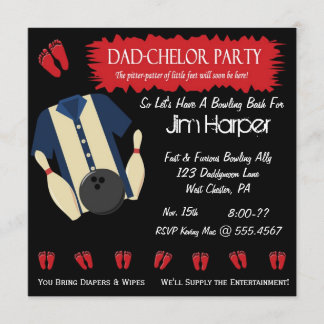 Vater-chelor Bowlings-Party Einladungen