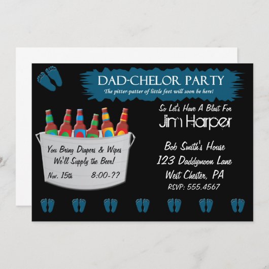 Vater-Chelor-Party Einladungen (Vorne/Hinten)