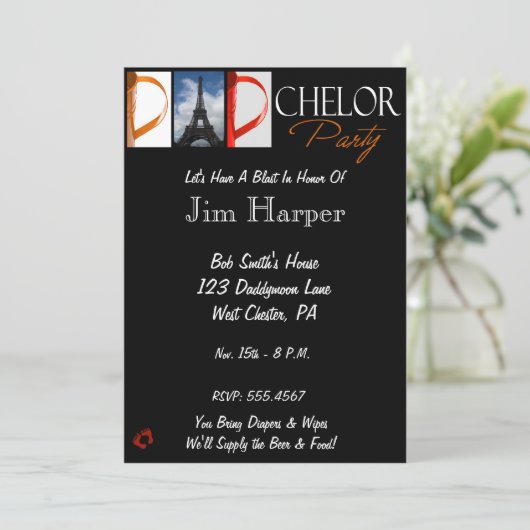 Vater-chelor Party laden in der Einladung (Stehend Vorderseite)