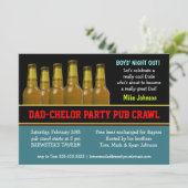 Vater Chelor Party Pub Crawl Diaper Einladungen fü (Stehend Vorderseite)