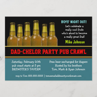 Vater Chelor Party Pub Crawl Diaper Einladungen fü