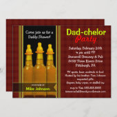 Vater-chelor Party - Vati-Baby-Duschen-Einladungen Einladung (Vorne/Hinten)