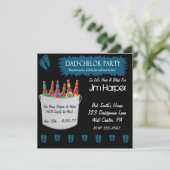 Vater-chelor Windel-Fass-Party Einladungen (Stehend Vorderseite)