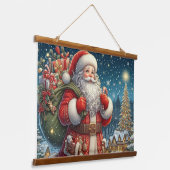 VATER CHRISTMAS (SANTA CLAUSETAPESTRE) WANDTEPPICH MIT HOLZRAHMEN (Gewinkelt)