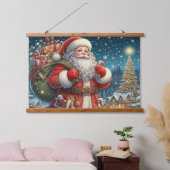 VATER CHRISTMAS (SANTA CLAUSETAPESTRE) WANDTEPPICH MIT HOLZRAHMEN (Schlafzimmer)