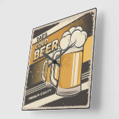 VATER Classic Cold Beer Quadratische Wanduhr (Winkel)
