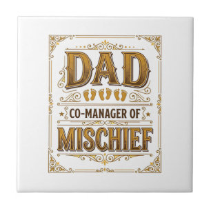 Vater Co-Manager des Unfugs Lustiges Vater-Design_ Fliese
