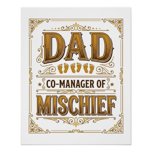 Vater Co-Manager von Unfug Lustiger Vater Design_1 Poster (Vorderseite)