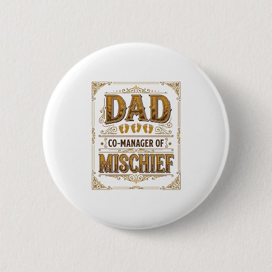 Vater Co-Manager von Unfug Lustiges Vater-Design_1 Button (Vorderseite)