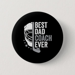 Vater Coach Jeden Vatertag Hockey Button