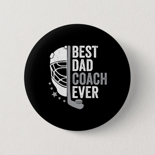 Vater Coach Jeden Vatertag Hockey Button (Vorderseite)