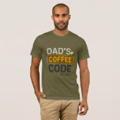 Vater Coffee Code Technisch Inspiriert Neon Glow T T-Shirt (Vorne ganz)