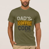 Vater Coffee Code Technisch Inspiriert Neon Glow T T-Shirt (Vorderseite)