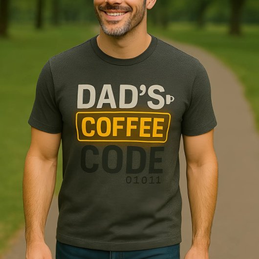 Vater Coffee Code Technisch Inspiriert Neon Glow T T-Shirt