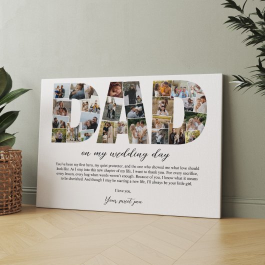 Vater Collage Auf meinem Hochzeitstag Vater Gesche Leinwanddruck
