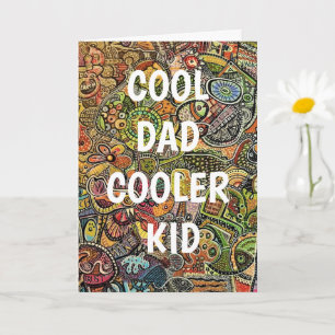 VATER COOL KID COOLER komischer Acrylhintergrund Karte