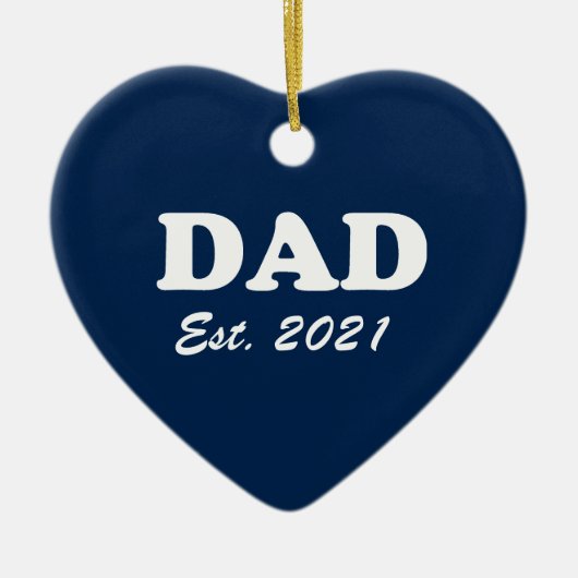 Vater Custom Est Dattelsee Blau niedlich modernes Keramik Ornament (Vorne)