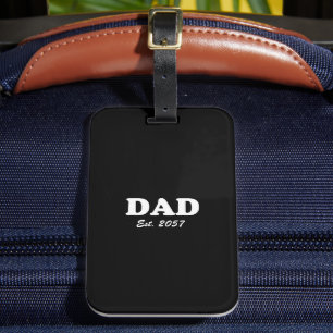 Vater Custom Est Datum moderne Typografie schwarz Gepäckanhänger