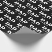 Vater Custom Est Datum moderne Typografie schwarz Geschenkpapier (Ecke)