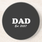 Vater Custom Est Datum moderne Typografie schwarz Getränkeuntersetzer (Vorne)