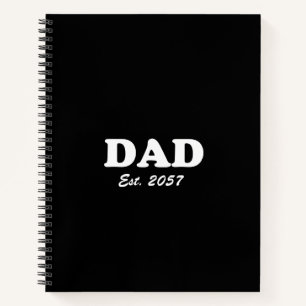 Vater Custom Est Datum moderne Typografie schwarz Notizblock